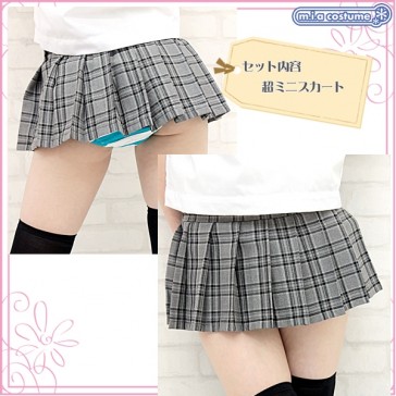 Otokonoko Pleated Plaid Skirt Gray/Black (fits Men)