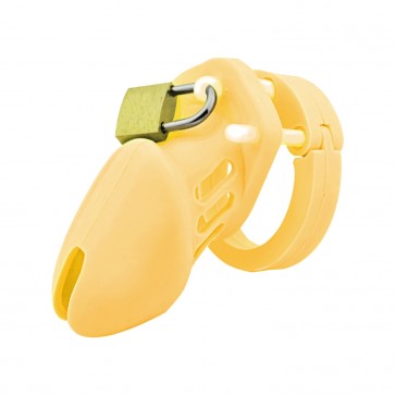 Silicon Male Chastity Device Short/Yellow