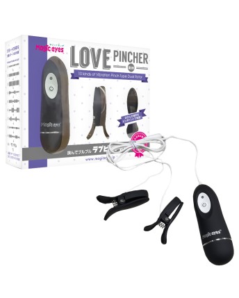 Love Pincher Vibrating Nipple Clamps black